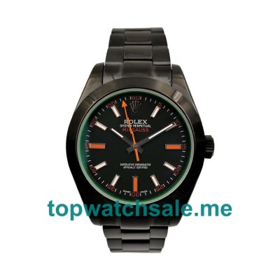 40MM Swiss Men Rolex Milgauss 116400 GV Black Dials Replica Watches UK
