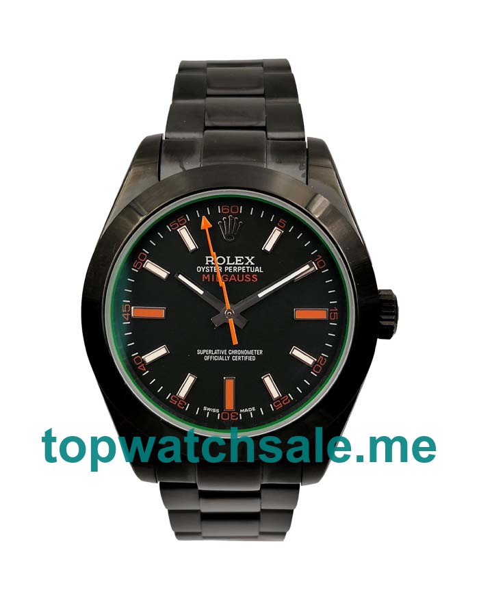 40MM Swiss Men Rolex Milgauss 116400 GV Black Dials Replica Watches UK