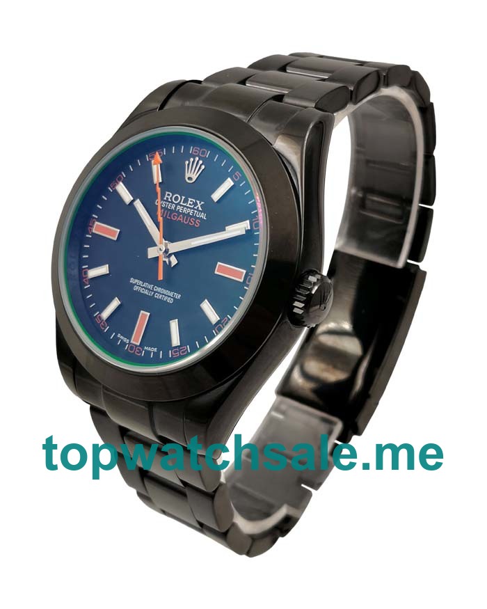 40MM Swiss Men Rolex Milgauss 116400 GV Black Dials Replica Watches UK