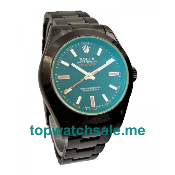 40MM Swiss Men Rolex Milgauss 116400 GV Black Dials Replica Watches UK