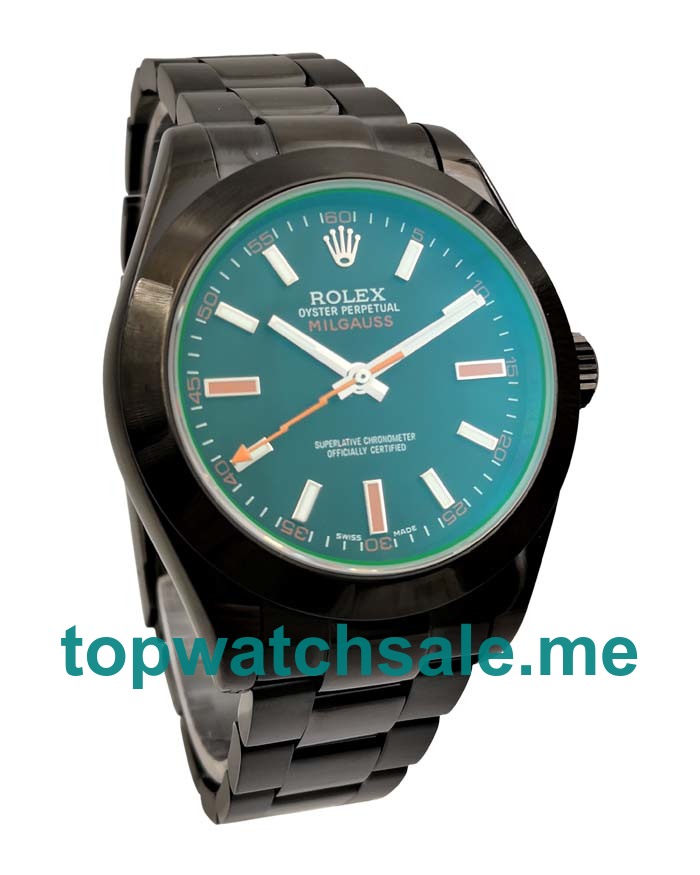 40MM Swiss Men Rolex Milgauss 116400 GV Black Dials Replica Watches UK