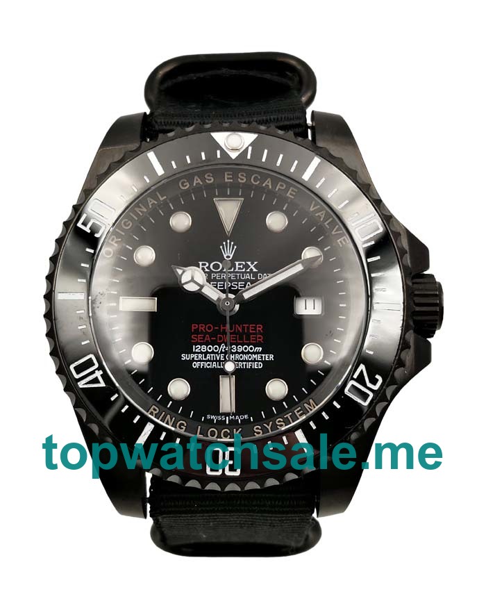 44MM Swiss Men Rolex Sea-Dweller Deepsea 116660 Black Dials Replica Watches UK