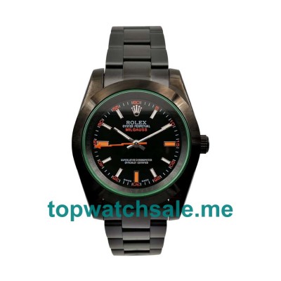 40MM Men Rolex Milgauss 116400 GV Black Dials Replica Watches UK