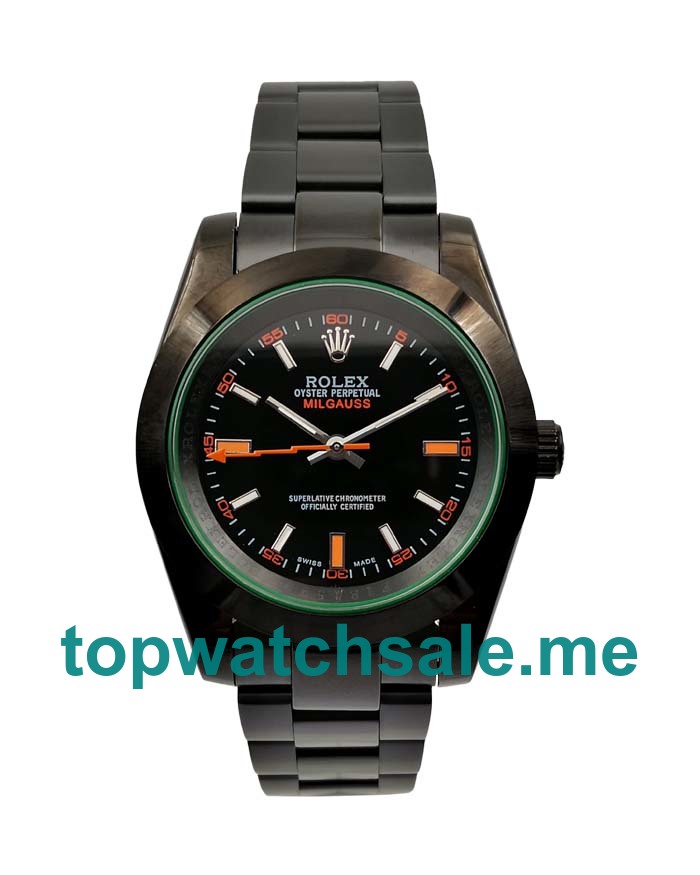 40MM Men Rolex Milgauss 116400 GV Black Dials Replica Watches UK