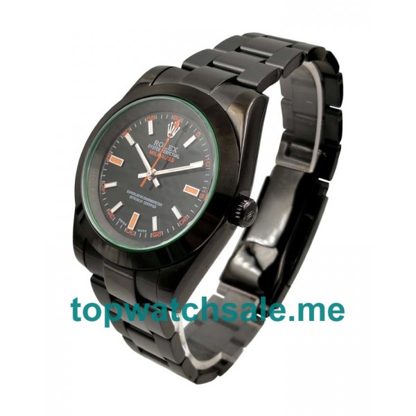 40MM Men Rolex Milgauss 116400 GV Black Dials Replica Watches UK