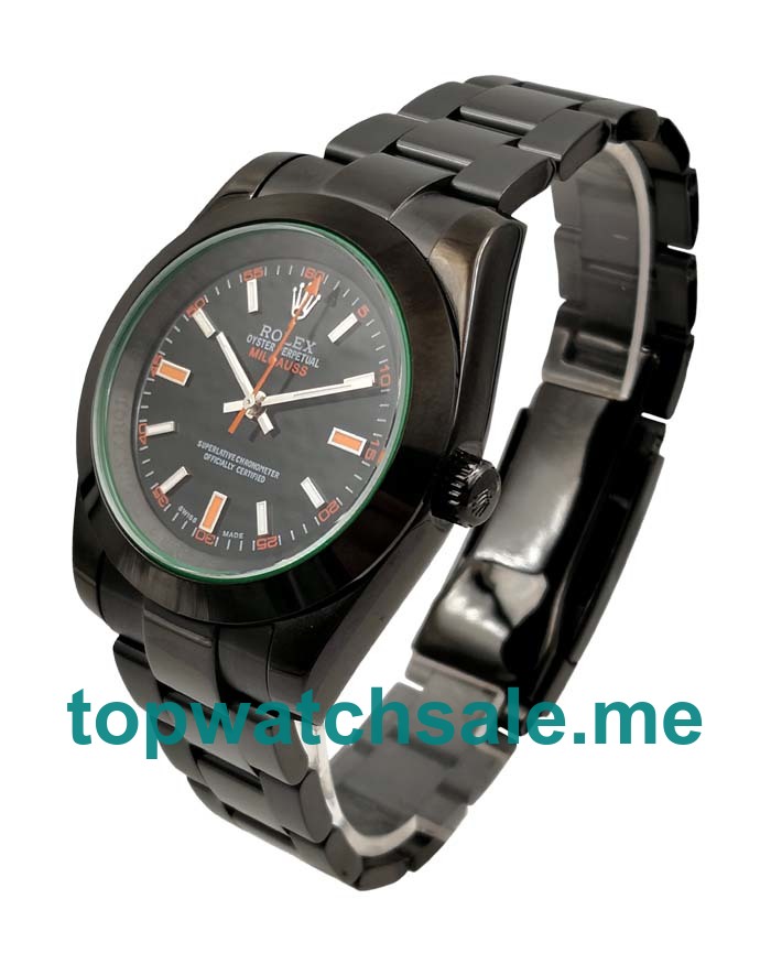 40MM Men Rolex Milgauss 116400 GV Black Dials Replica Watches UK