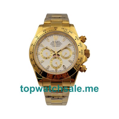 40MM Men Rolex Daytona 116528 White Dials Replica Watches UK