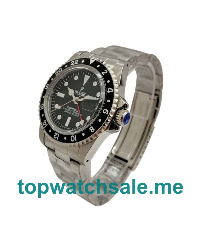 40MM Men Rolex GMT-Master 16750 Black Dials Replica Watches UK