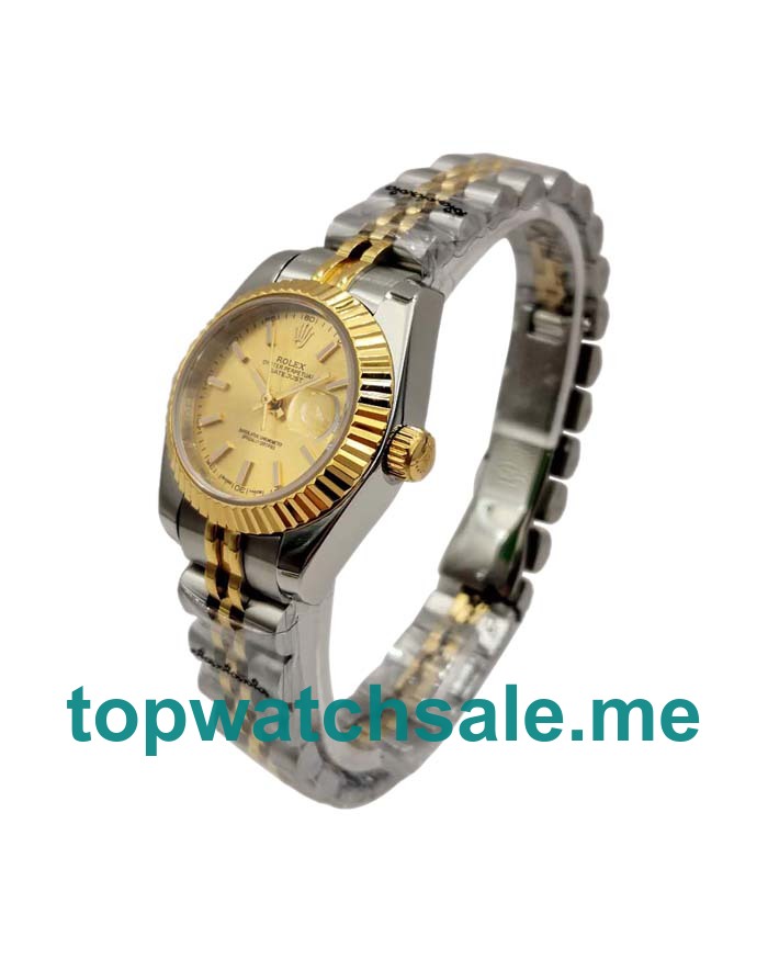 26MM Women Rolex Lady-Datejust 179173 Champagne Dials Replica Watches UK