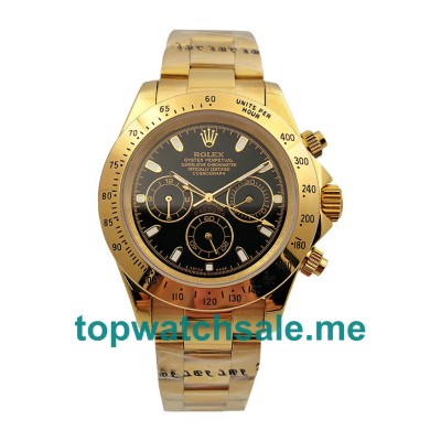 40MM Men Rolex Daytona 116528 Black Dials Replica Watches UK