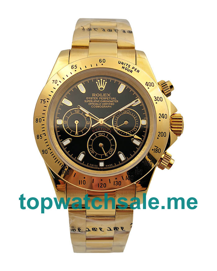 40MM Men Rolex Daytona 116528 Black Dials Replica Watches UK