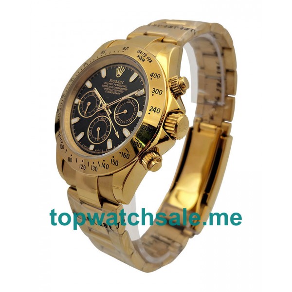 40MM Men Rolex Daytona 116528 Black Dials Replica Watches UK