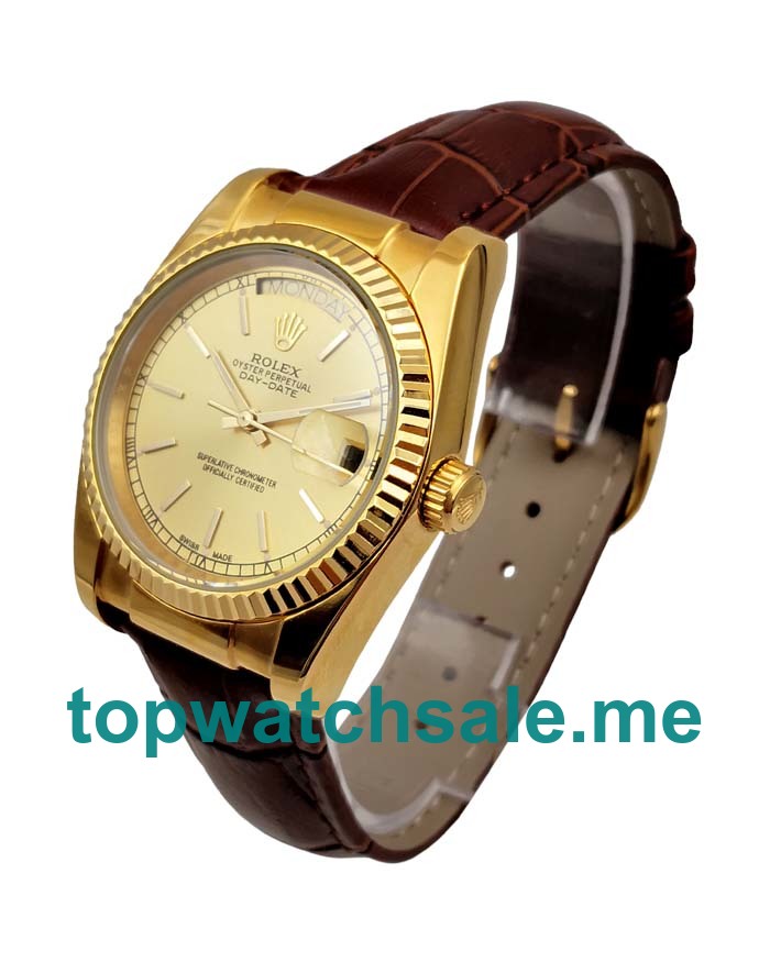 36MM Men Rolex Day-Date 18038 Champagne Dials Replica Watches UK