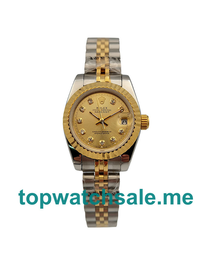 26MM Women Rolex Lady-Datejust 69173 Champagne Dials Replica Watches UK