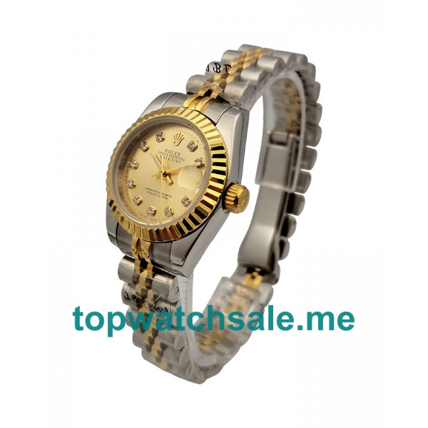 26MM Women Rolex Lady-Datejust 69173 Champagne Dials Replica Watches UK