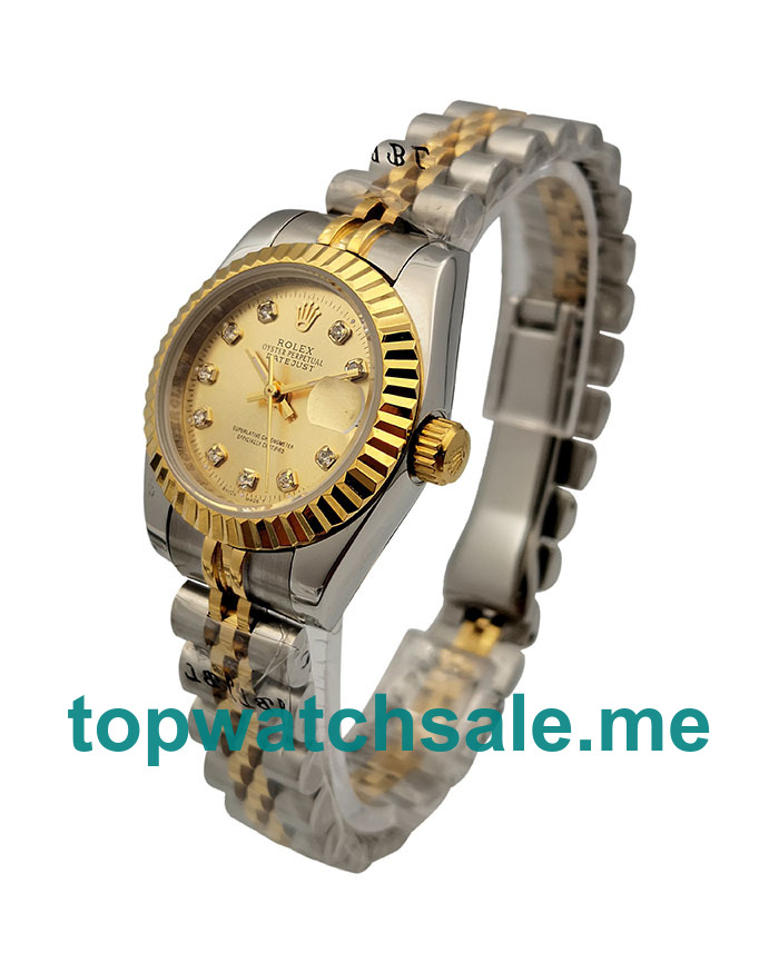 26MM Women Rolex Lady-Datejust 69173 Champagne Dials Replica Watches UK