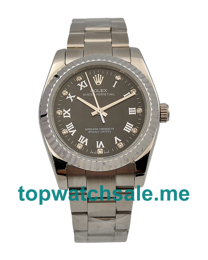 36MM Men Rolex Oyster Perpetual 114234 Black Dials Replica Watches UK
