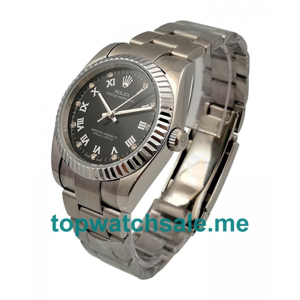 36MM Men Rolex Oyster Perpetual 114234 Black Dials Replica Watches UK