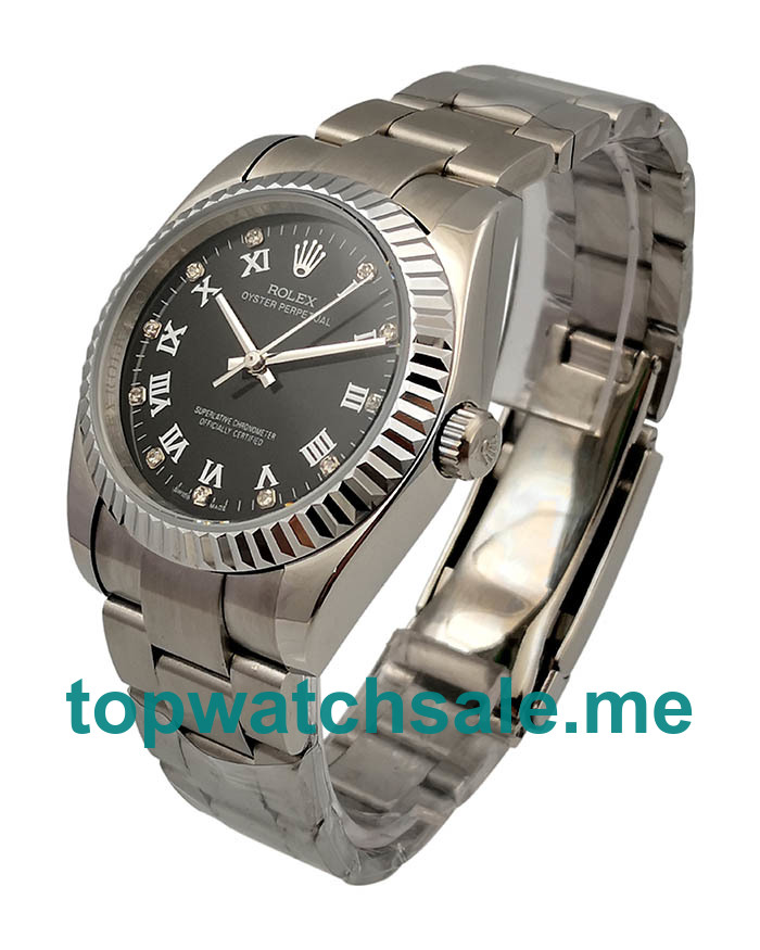 36MM Men Rolex Oyster Perpetual 114234 Black Dials Replica Watches UK