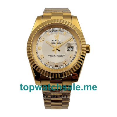 41MM Men Rolex Day-Date II 218238 Ivory Dials Replica Watches UK