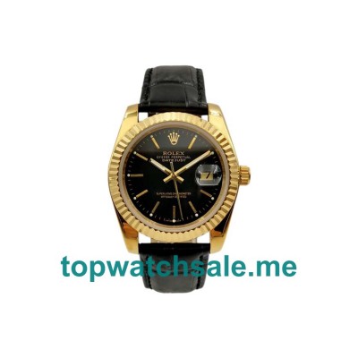 36MM Men And Women Rolex Datejust 6827 Black Dials Replica Watches UK