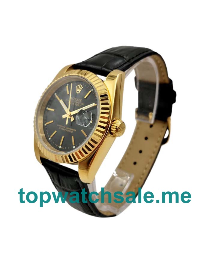 36MM Men And Women Rolex Datejust 6827 Black Dials Replica Watches UK