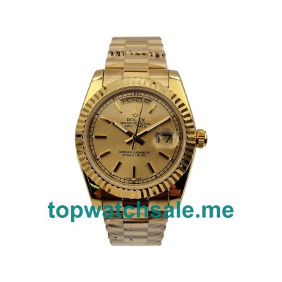 36MM Men Rolex Day-Date 1803 Champagne Dials Replica Watches UK