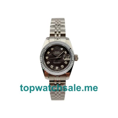 26MM Women Rolex Lady-Datejust 79174 Black Mother Of Pearl Dials Replica Watches UK