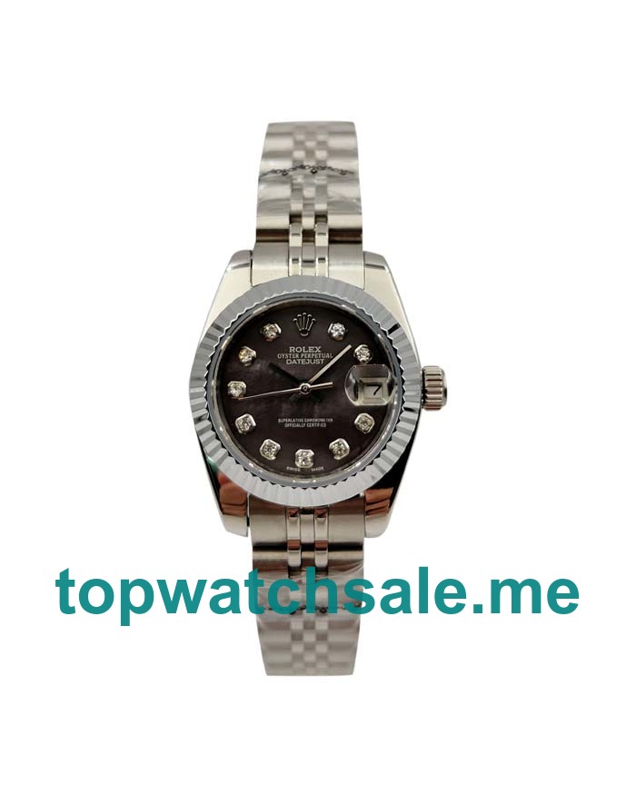 26MM Women Rolex Lady-Datejust 79174 Black Mother Of Pearl Dials Replica Watches UK
