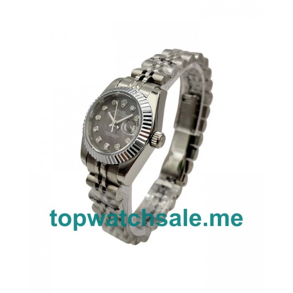 26MM Women Rolex Lady-Datejust 79174 Black Mother Of Pearl Dials Replica Watches UK