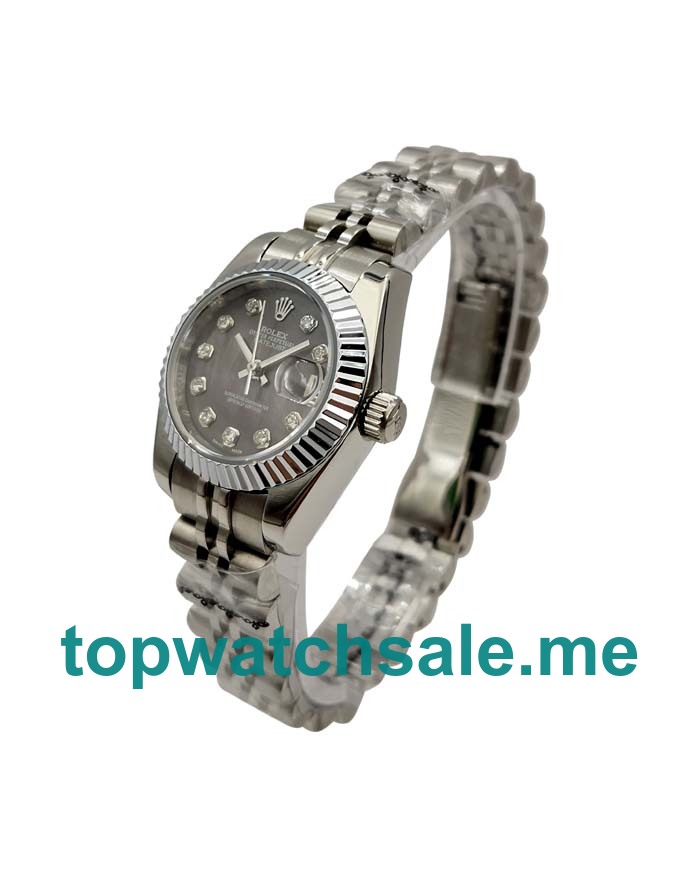 26MM Women Rolex Lady-Datejust 79174 Black Mother Of Pearl Dials Replica Watches UK