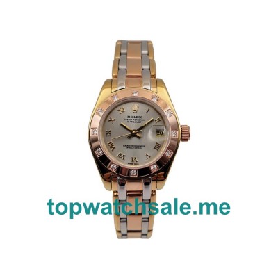 28MM Women Rolex Pearlmaster 80318 Rhodium Dials Replica Watches UK
