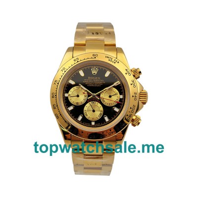 40MM Men Rolex Daytona 116528 Black Dials Replica Watches UK