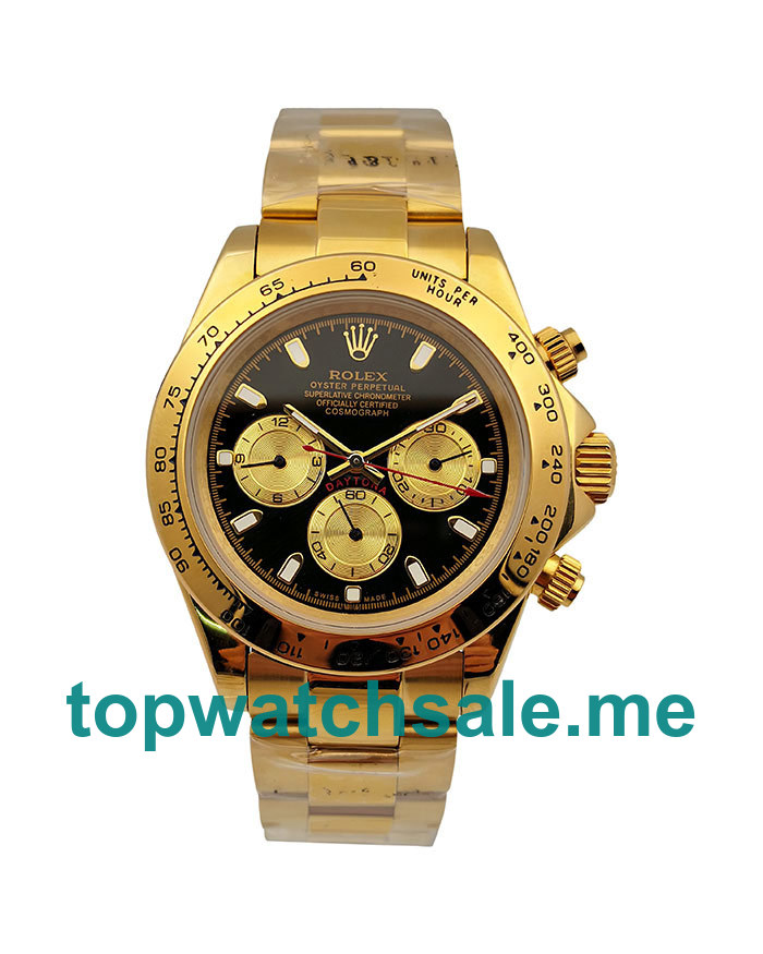 40MM Men Rolex Daytona 116528 Black Dials Replica Watches UK