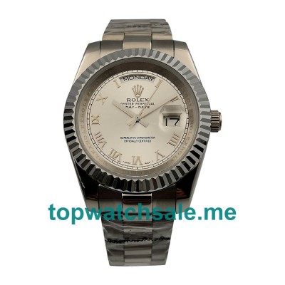 41MM Men Rolex Day-Date II 218239 Silver Dials Replica Watches UK