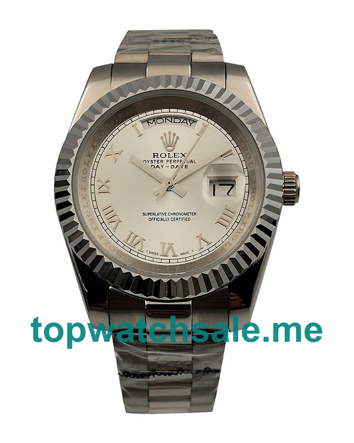 41MM Men Rolex Day-Date II 218239 Silver Dials Replica Watches UK