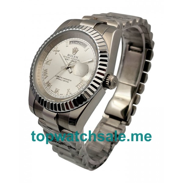 41MM Men Rolex Day-Date II 218239 Silver Dials Replica Watches UK