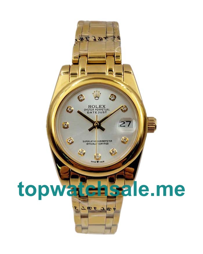 31MM Women Rolex Pearlmaster 81208 Silver Dials Replica Watches UK