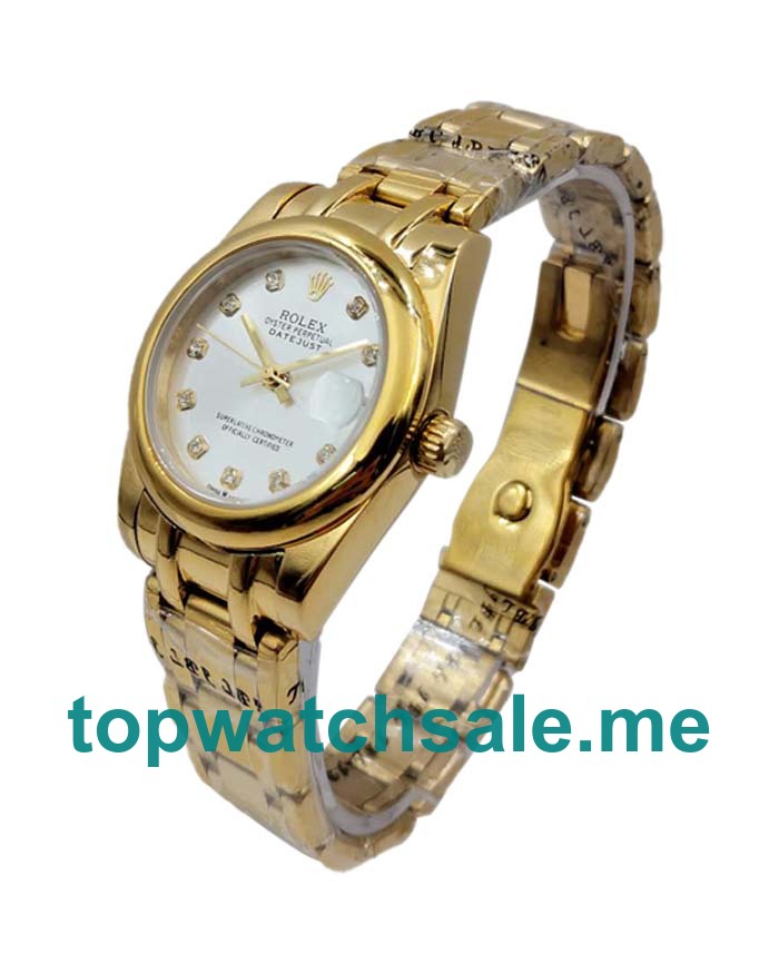 31MM Women Rolex Pearlmaster 81208 Silver Dials Replica Watches UK