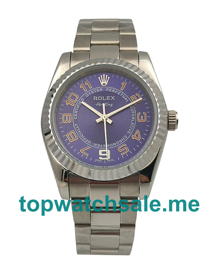 36MM Men And Women Rolex Air-King 114234 Blue Dials Replica Watches UK
