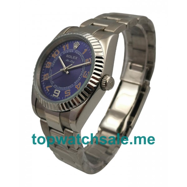 36MM Men And Women Rolex Air-King 114234 Blue Dials Replica Watches UK
