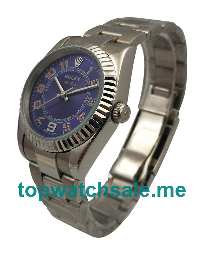 36MM Men And Women Rolex Air-King 114234 Blue Dials Replica Watches UK