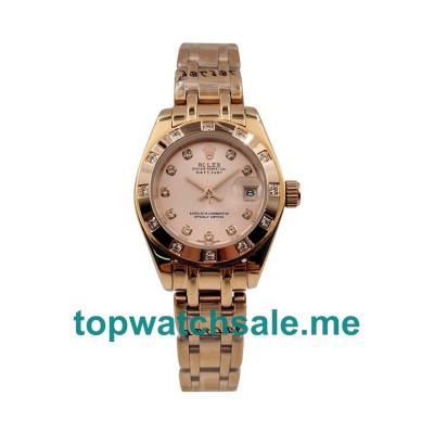 27MM Women Rolex Pearlmaster 80315 Rose Dials Replica Watches UK