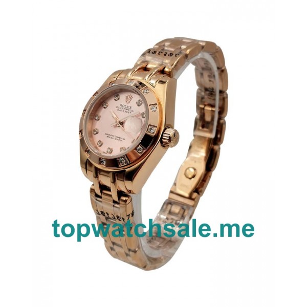 27MM Women Rolex Pearlmaster 80315 Rose Dials Replica Watches UK