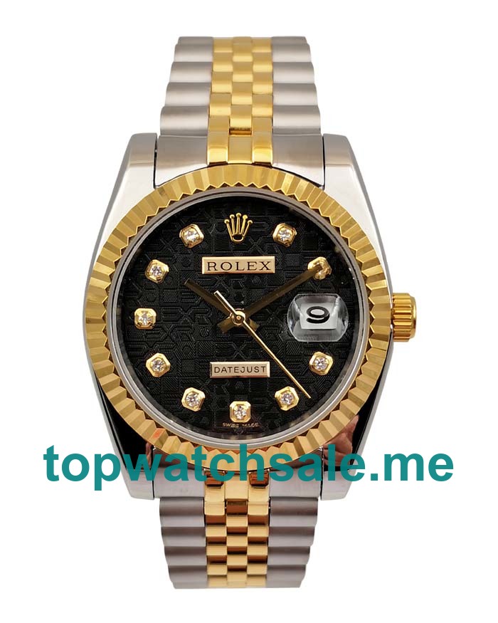 36MM Men Rolex Datejust 116233 Black Dials Replica Watches UK