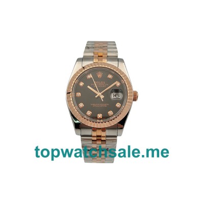 36MM Men Rolex Datejust 116231 Black Dials Replica Watches UK