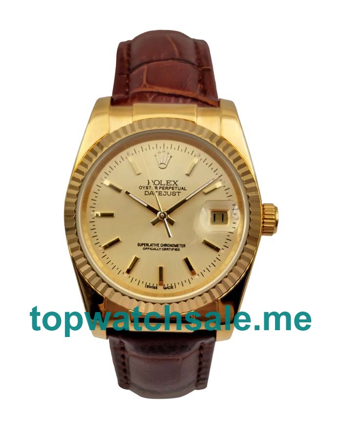 31MM Men Rolex Datejust 1503 Champagne Dials Replica Watches UK