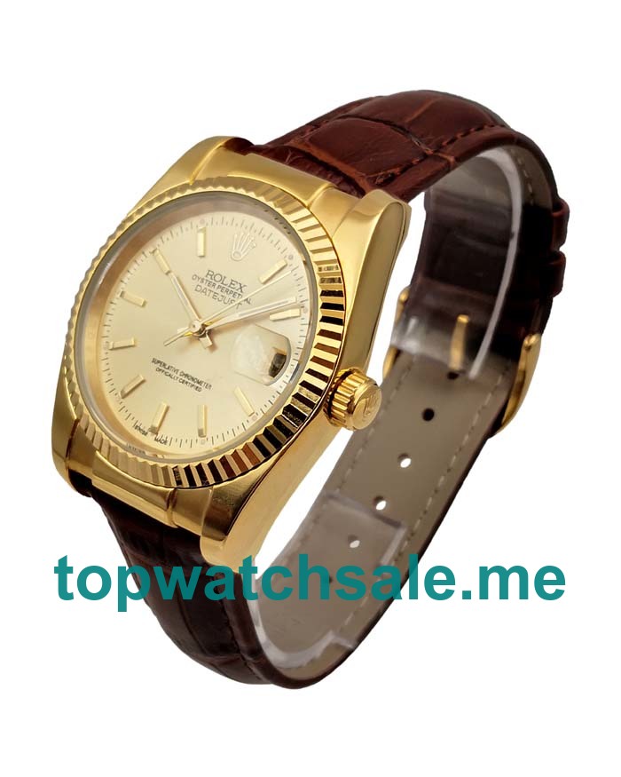 31MM Men Rolex Datejust 1503 Champagne Dials Replica Watches UK