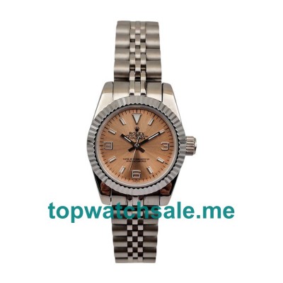 26MM Women Rolex Oyster Perpetual 76094 Salmon Dials Replica Watches UK