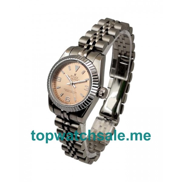 26MM Women Rolex Oyster Perpetual 76094 Salmon Dials Replica Watches UK